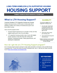 LTH Housing Support flyer