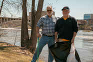River litter cleanup