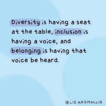 Quote: Diversity is having a seat at the table, inclusion is having a voice, and belonging is having that voice be heard