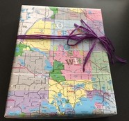 Gift wrapped in old map