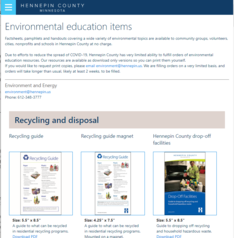 Environmental education items site screenshot