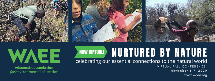 WAEE Nurtured by Nature conference image with children learning outdoors