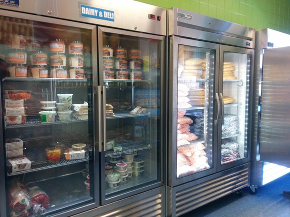 Freezer at a food shelf