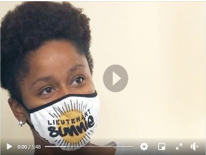 Youth with a mask on