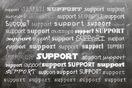 Graphic with the word "support" repeated numerous times