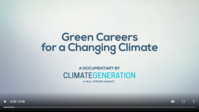 Screen shot of title slide of green careers documentary