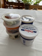 Leftovers packed into saved containers