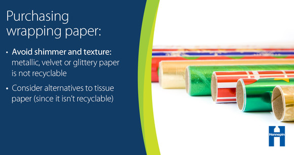 Avoid shimmer and texture on wrapping paper since it makes the paper trash