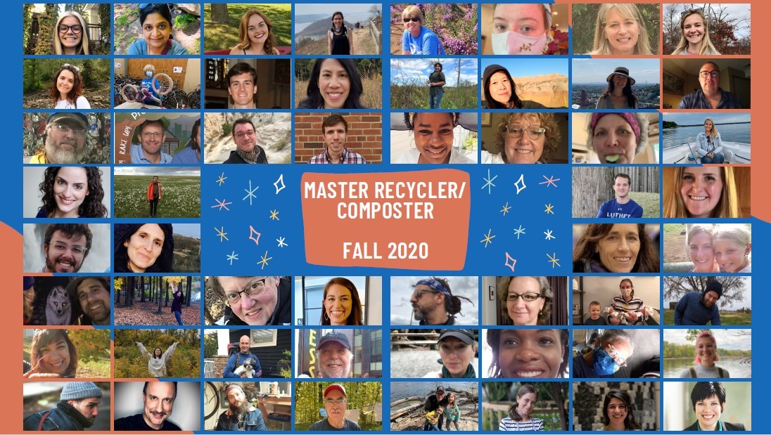 Master Recycler/Composter fall 2020 class photo - collage of photos submitted by participants