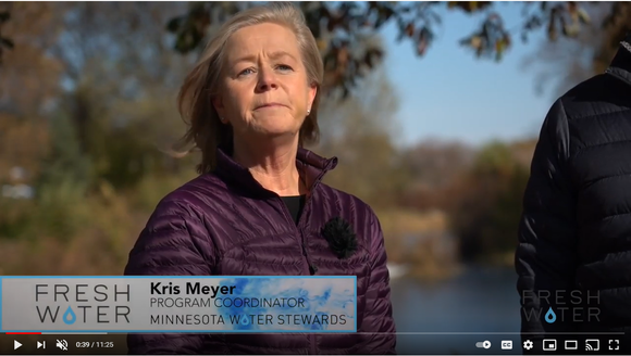 Screen shot of FreshWater's video showing Program Coordinator Kris Meyer