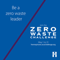 Graphic that says be a zero waste leader, join the Zero Waste Challenge