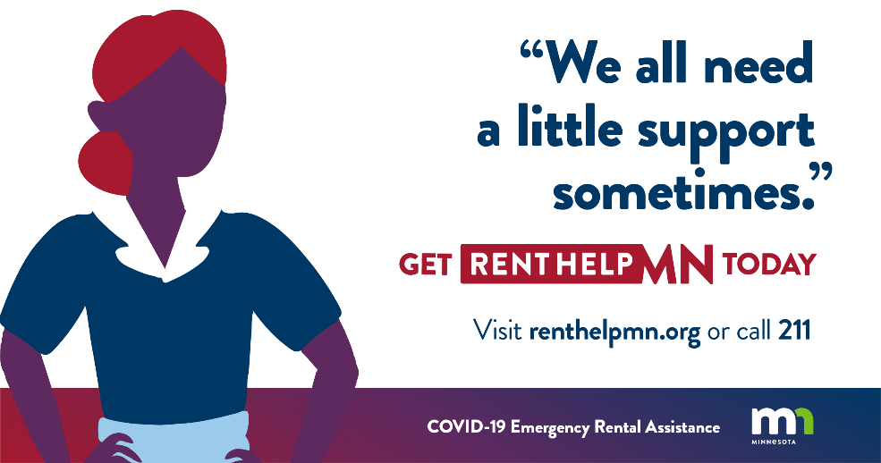 "We all need a little support sometimes" Get Rent Help MN Today 