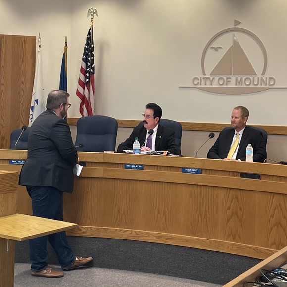 Commissioner LaTondresse with Mound City Council