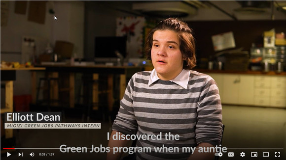 Image of video where a Green Jobs Pathways intern talks about the program