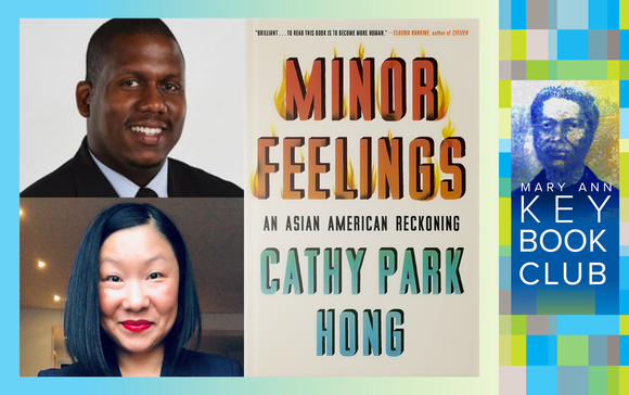 Myron Medcalf, Lindsay Peifer, and book cover of Minor Feelings