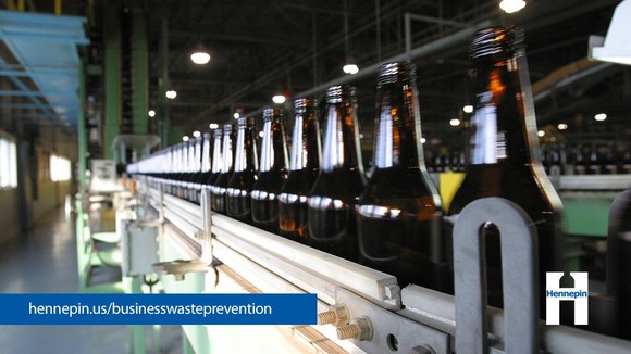 Bottles on conveyer belt