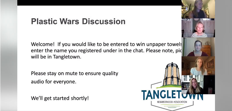 Screen shot of Plastic Wars virtual discussion video