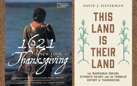 Covers of two titles from the Giving Thanks book list