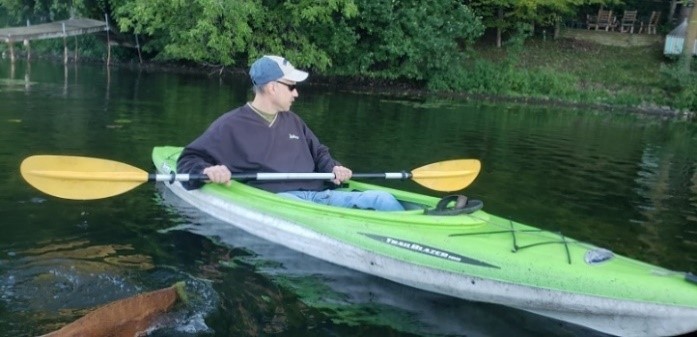 Searching for AIS by kayak in Edward Lake, Maple Grove and Lake Independence