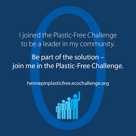 Graphic that says I joined the Plastic-Free Challenge to be a leader in my community