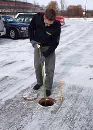 Medina deputy director measuring frost depth