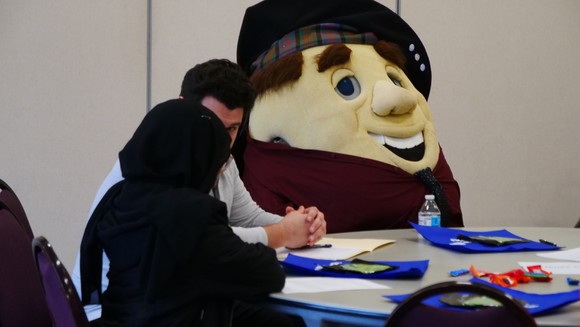 Picture of man in potato costume