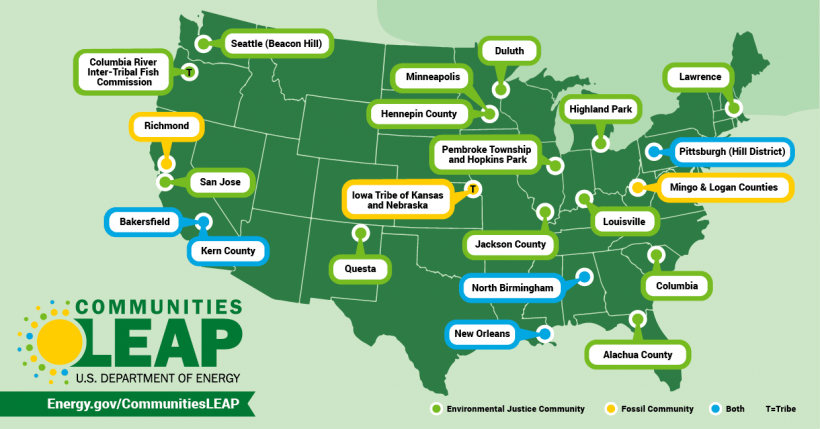 Map of LEAP award locations