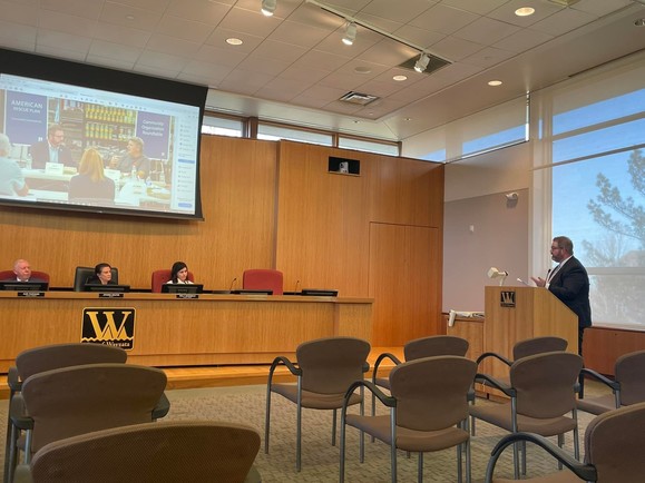 Commissioner LaTondresse presenting to the Wayzata City Council