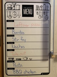 Meal planning whiteboard
