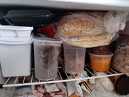 Frozen food inside a freezer