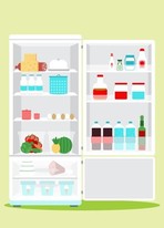 Graphic of the inside of a fridge