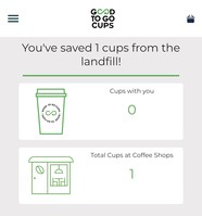 You save 1 cups from the landfill