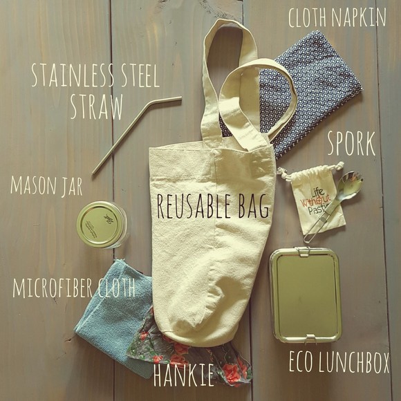 Reusable to-go bag and kit