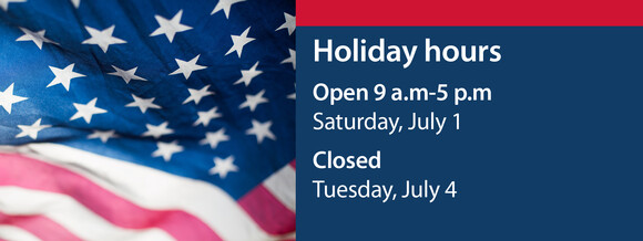 Independence Day holidays hours at the drop-off facilities graphic