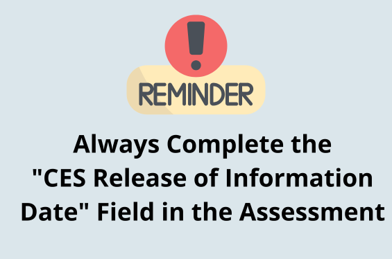 CES Release of Information Date Field in the Assessment