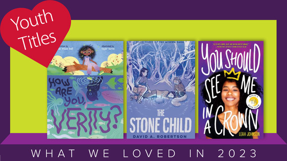 3 book covers with a heart labeled youth titles