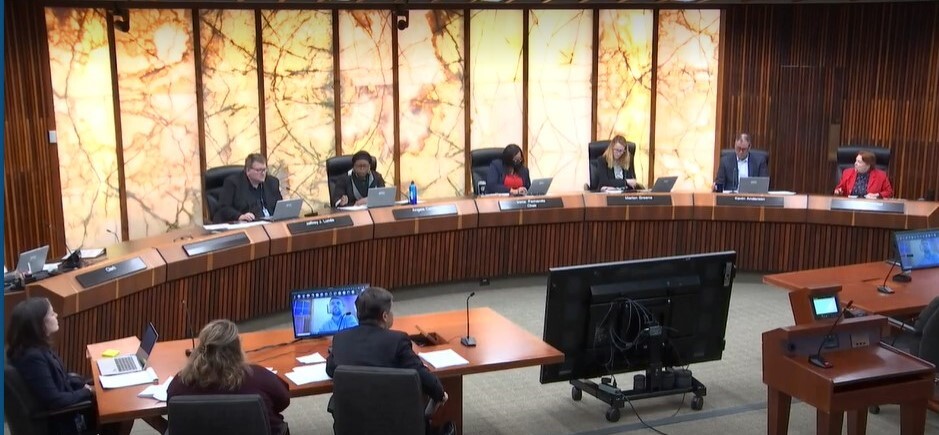 Board meeting, entire board pictured