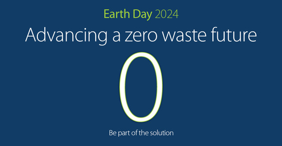 0 icon with text advancing a zero-waste future
