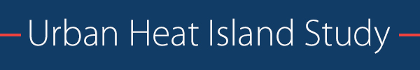 Blue banner that says Urban Heat Island Study