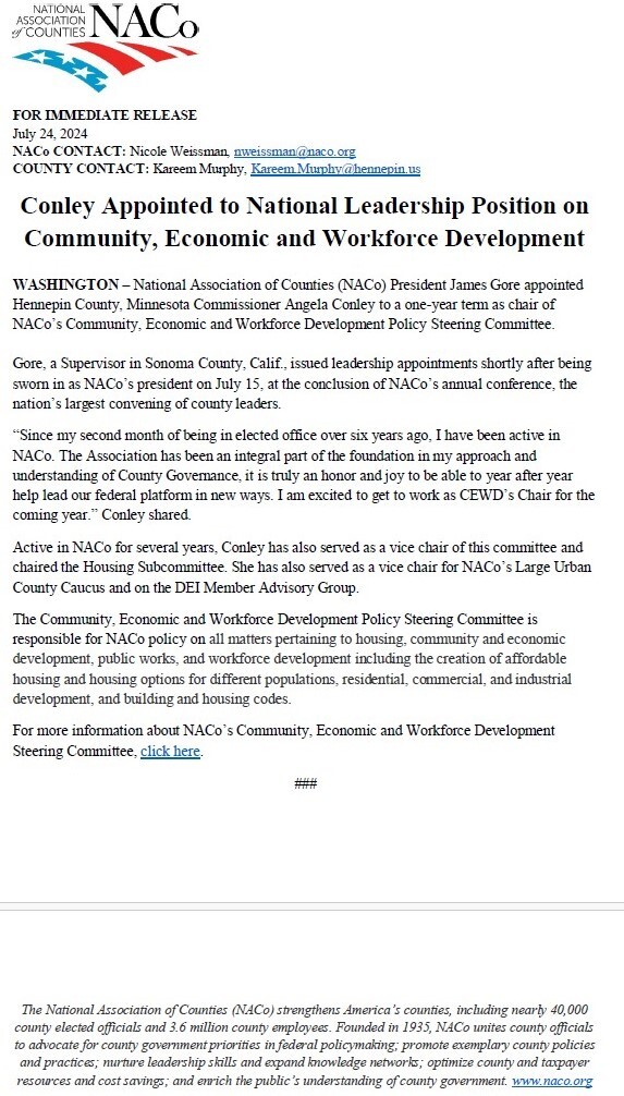 Conley Appointment Press Release