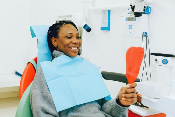 Woman at dentist