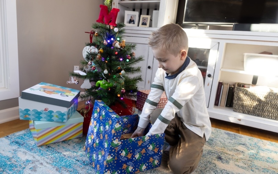 Opening gifts