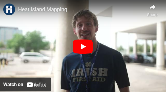 Screenshot of video interview with volunteer discussing how urban heat study works