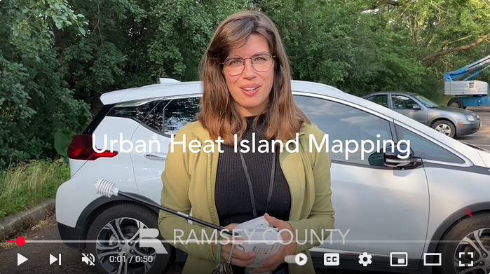 Screenshot of the Ramsey County project manager talking about the urban heat island study