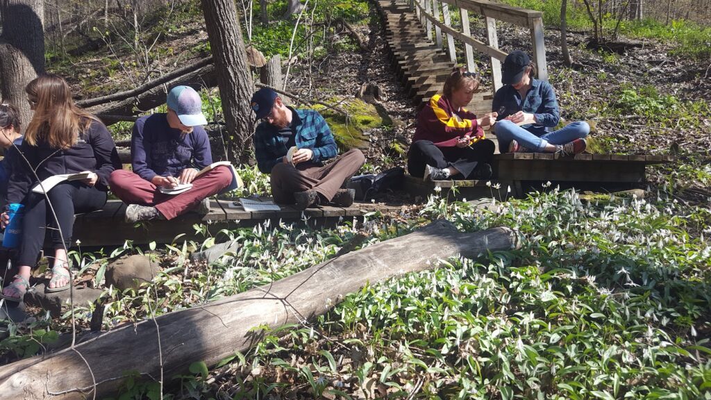 people sitting outside