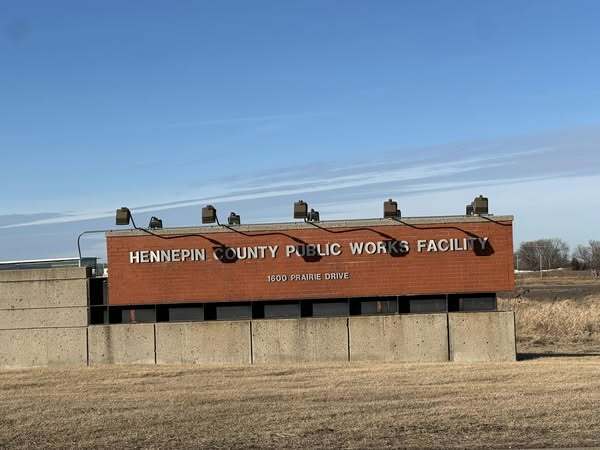A photo of the Hennepin County Public Works Medina facility signage.
