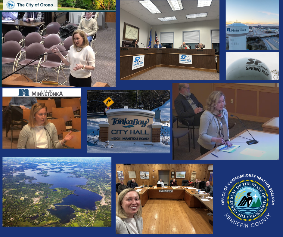 A collage of Commissioner Edelson presenting at different city council meetings in District 6.