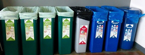 recycling bins