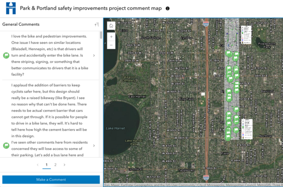 interactive map for commenting on park and portland changes
