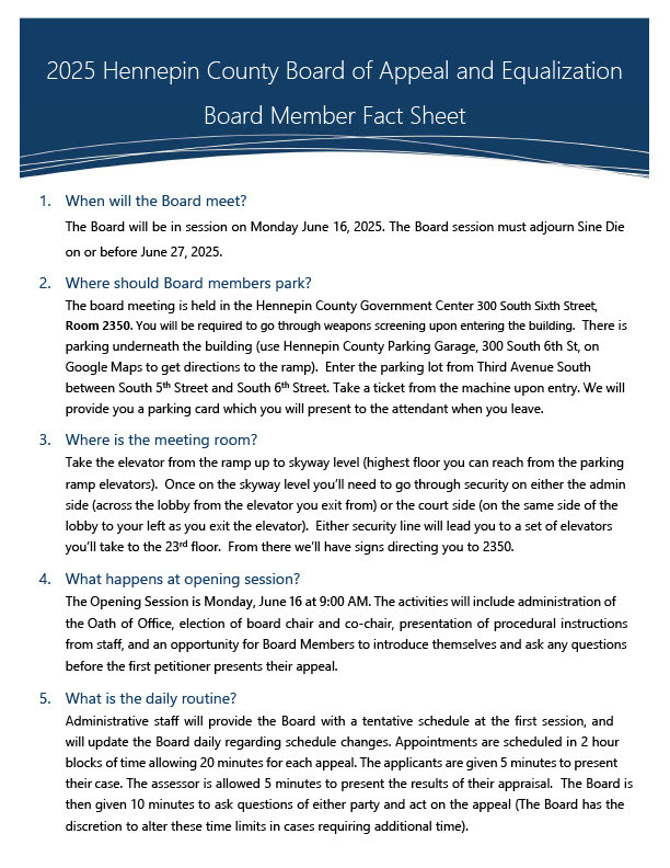 Board of Equalization Fact Sheet